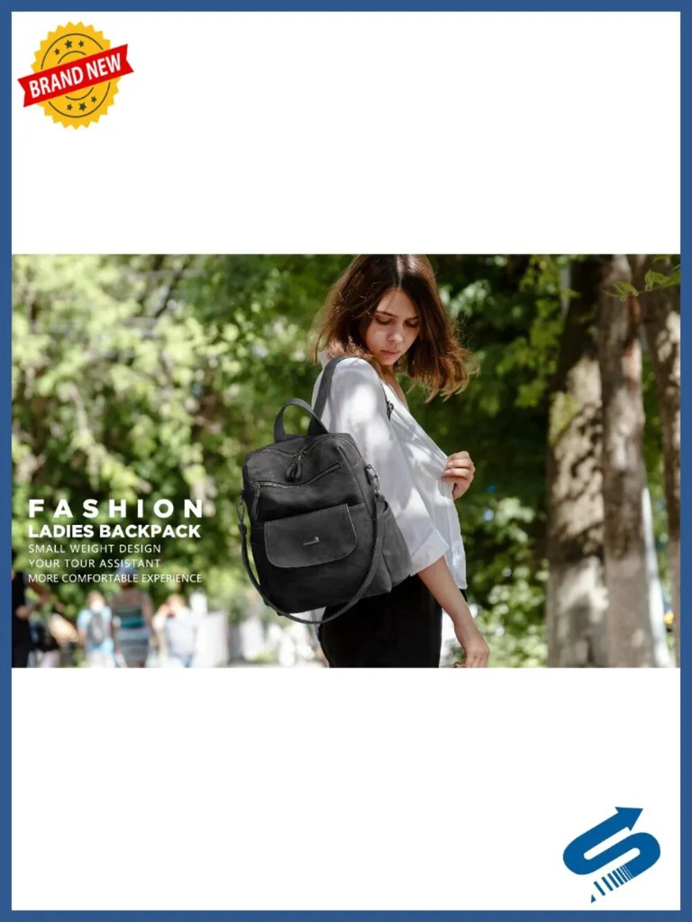 Small PU Leather Backpack Purse for Women Convertible Shoulder Bag